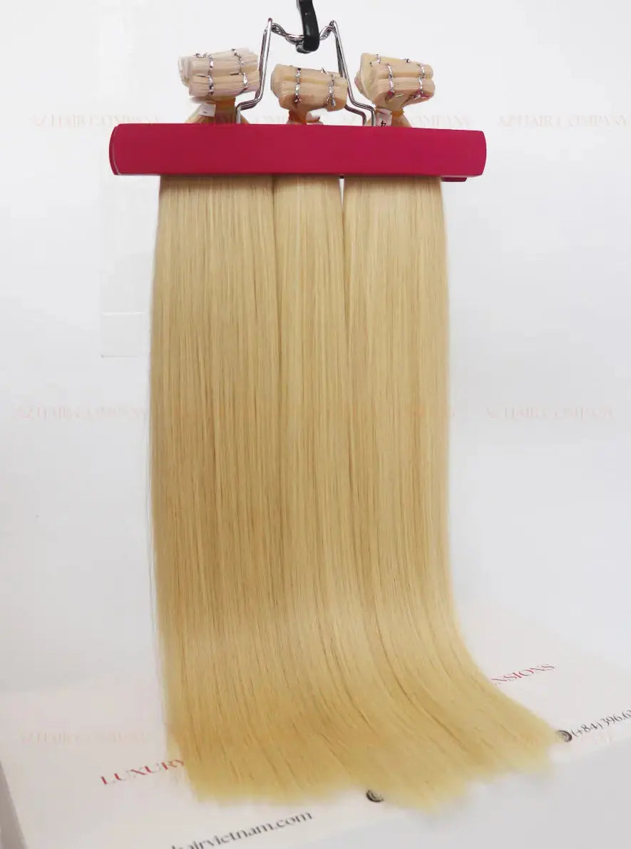 Light Blonde (#Gray) Bone Straight Regular Tape In Hair Extensions 100g - Vietnamese Raw Hair / AZ Hair Vietnam