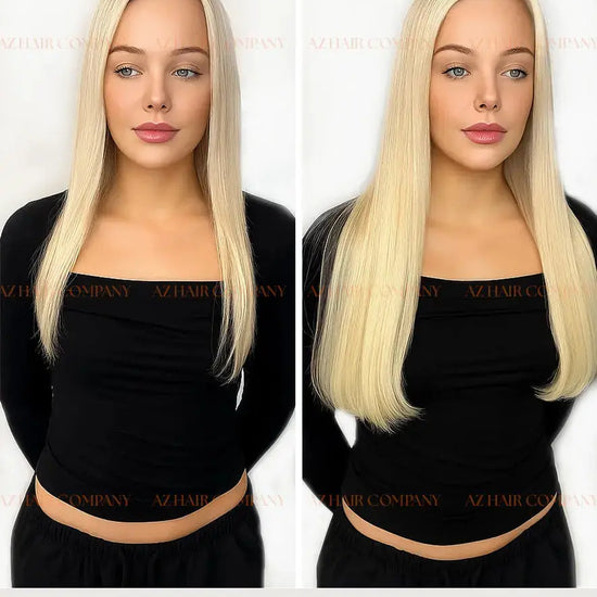 Light Blonde (#Gray) Bone Straight Regular Tape In Hair Extensions 100g - Vietnamese Raw Hair / AZ Hair Vietnam