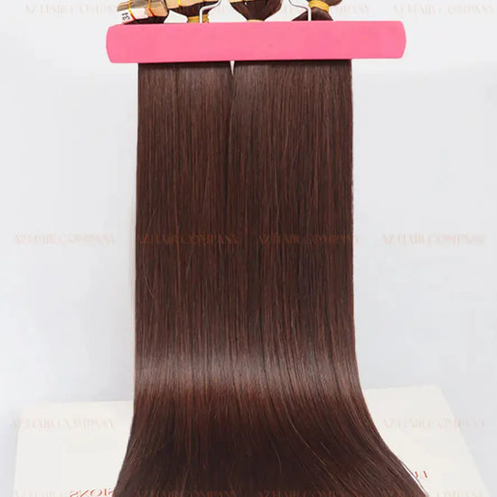 Dark Brown (#2C) Bone Straight Regular Tape In Hair Extensions 100g - AZ Hair Vietnam Factory / AZ Hair Vietnam