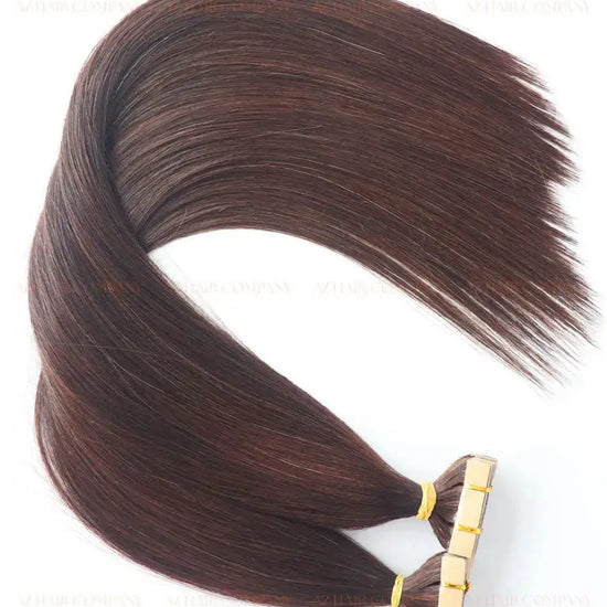 Dark Brown (#2C) Bone Straight Regular Tape In Hair Extensions 100g - AZ Hair Vietnam Factory / AZ Hair Vietnam