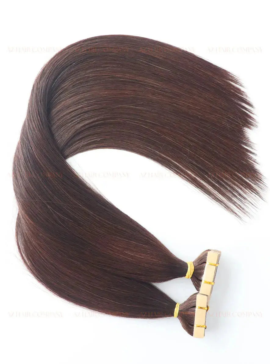Dark Brown (#2C) Bone Straight Regular Tape In Hair Extensions 100g - AZ Hair Vietnam Factory / AZ Hair Vietnam