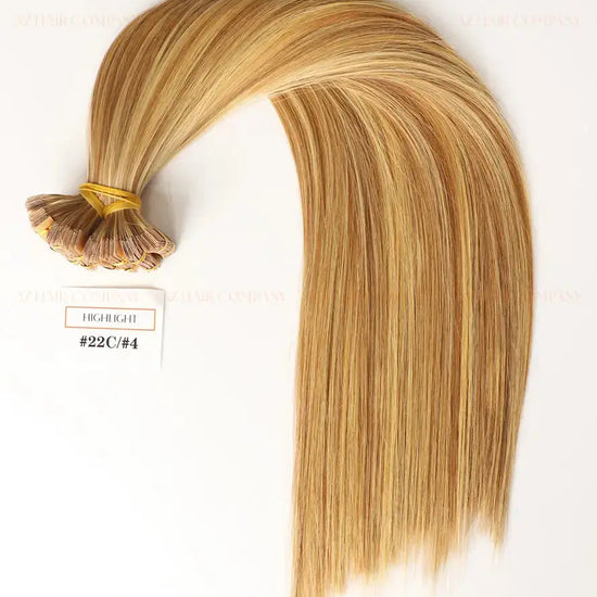 Highlight (#22C/#4) Bone Straight Regular Tape In Hair Extensions 100g -Vietnamese Human Hair /  AZ Hair Vietnam