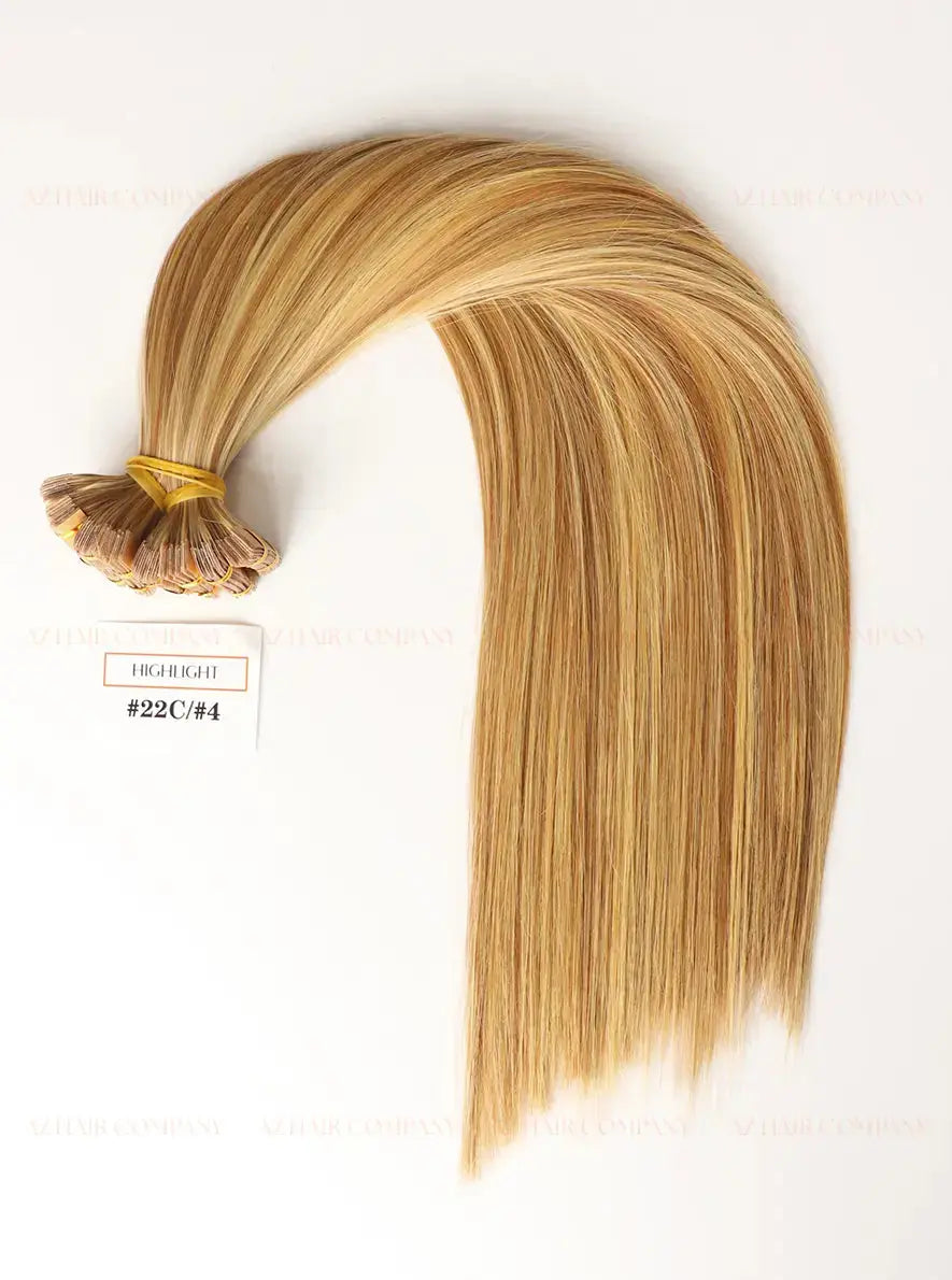 Highlight (#22C/#4) Bone Straight Regular Tape In Hair Extensions 100g -Vietnamese Human Hair /  AZ Hair Vietnam