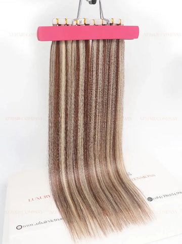Highlight (#2ash/#60C) Bone Straight Regular Tape In Hair Extensions 100g - 100% Vietnamese Human Hair / AZ Hair Vietnam