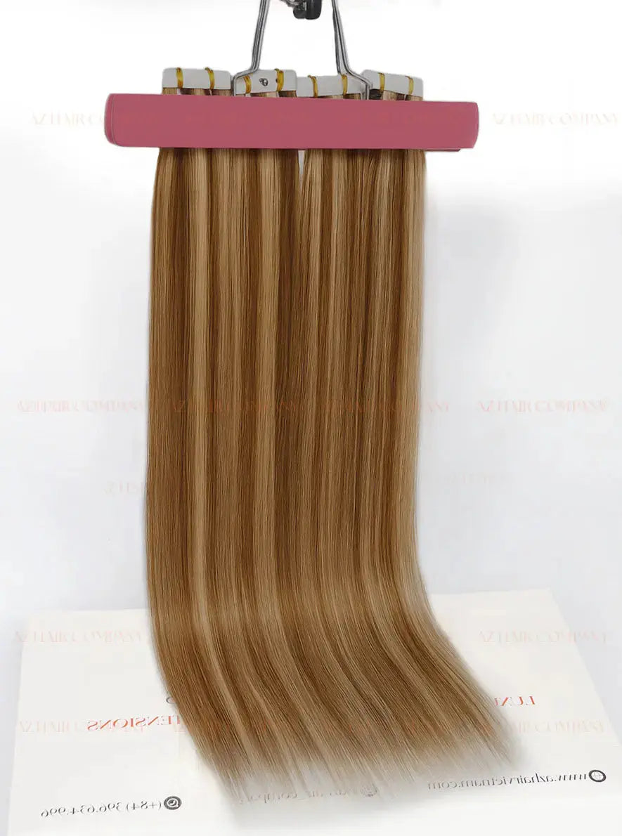 Highlight (#613/#5) Bone Straight Regular Tape In Hair Extensions 100g - 100% Vietnamese Human Hair / AZ Hair Vietnam