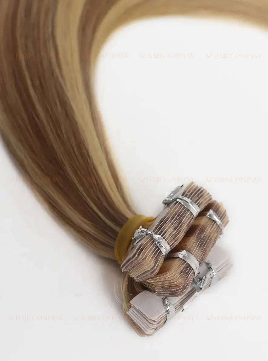 Highlight (#613/#5) Bone Straight Regular Tape In Hair Extensions 100g - 100% Vietnamese Human Hair / AZ Hair Vietnam