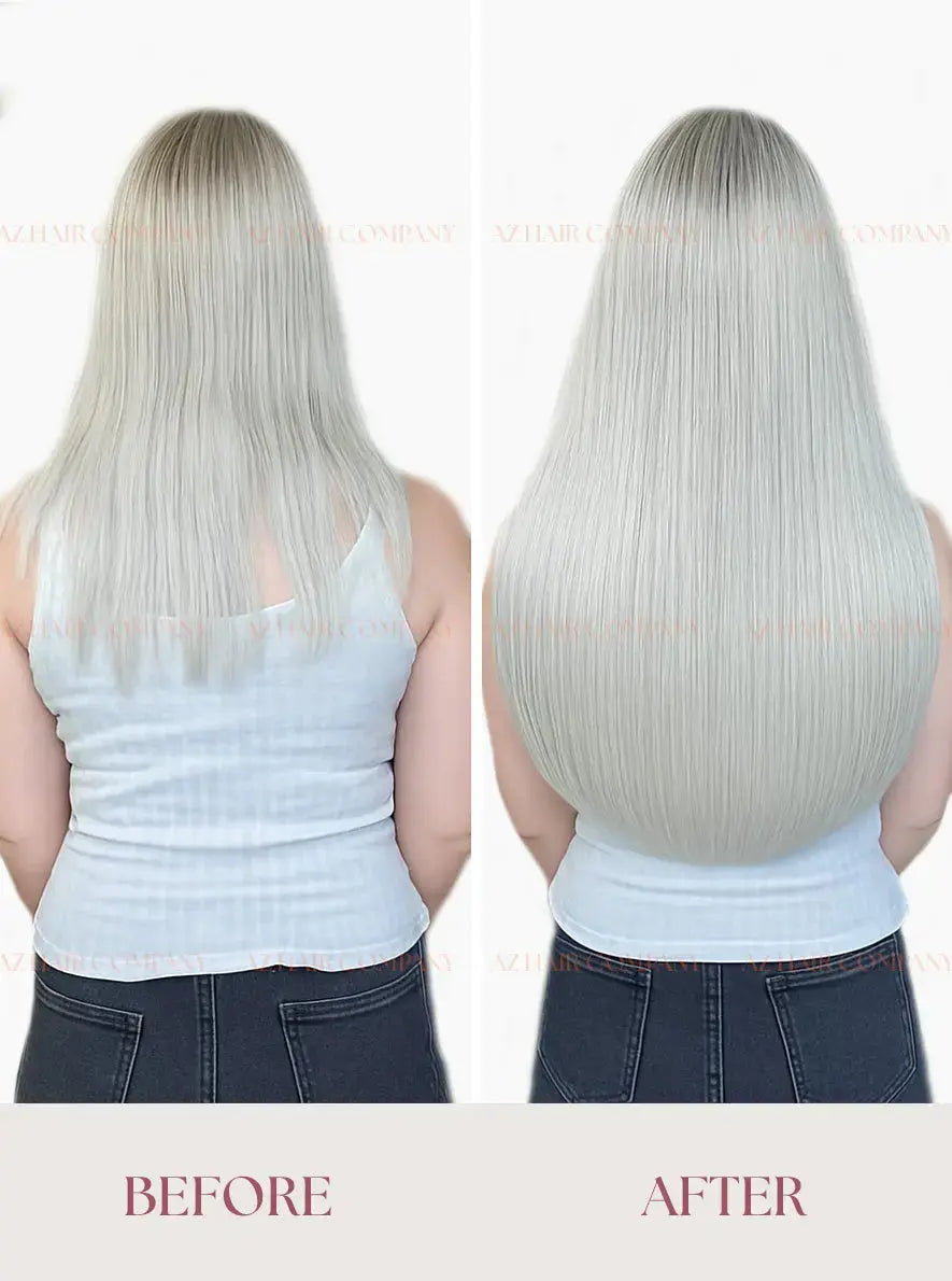 Light Blonde (#18B) Bone Straight Regular Tape In Hair Extensions 100g -AZ Hair Factory / AZ Hair Vietnam