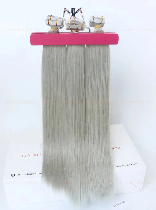 Light Blonde (#18B) Bone Straight Regular Tape In Hair Extensions 100g -AZ Hair Factory / AZ Hair Vietnam