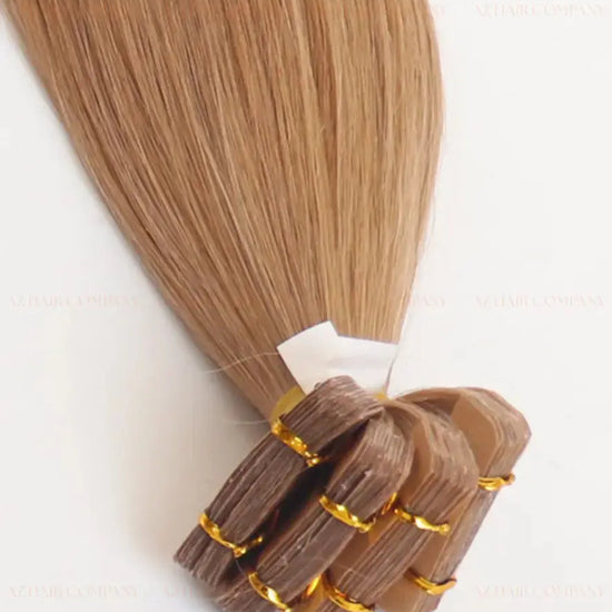 Light Brown (#4) Bone Straight Regular Tape In Hair Extensions 100g - AZ Hair Vietnam Factory / AZ Hair Vietnam