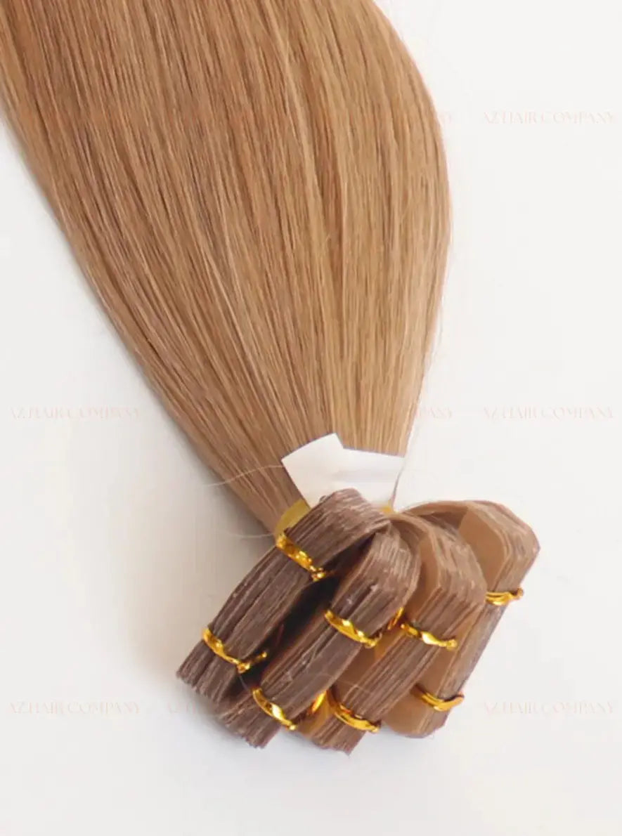 Light Brown (#4) Bone Straight Regular Tape In Hair Extensions 100g - AZ Hair Vietnam Factory / AZ Hair Vietnam