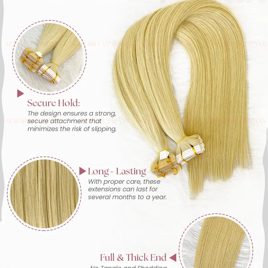 Light Brown #8ash Bone Straight Regular Tape In Hair Extensions 100g - Single Donor Vietnamese Hair / AZ Hair Vietnam