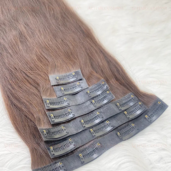 Dark Brown #2C Straight Seamless Clip In Hair Extensions 7pcs 150g - Vietnamese Human Hair/ AZ Hair Vietnam
