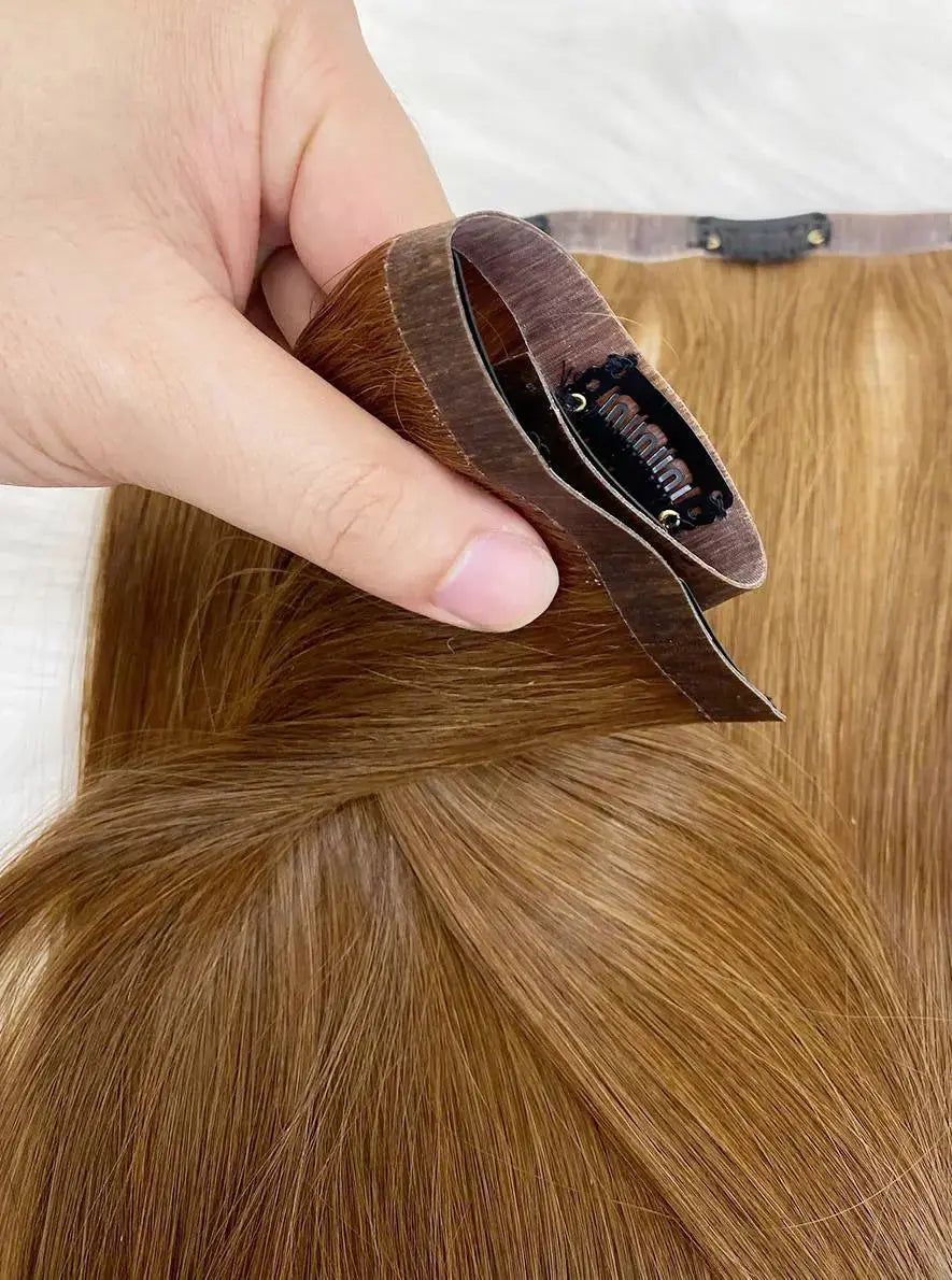 Light Brown (#3) Bone Straight Seamless Clip-In Hair Extensions 7pcs 150g - Raw Vietnamese Hair / AZ Hair Vietnam