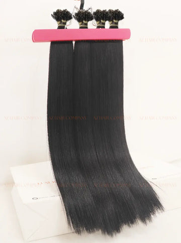 Jet Black (#1) Bone Straight U Tip Hair Extensions 100g - Vietnam Raw Hair / AZ Hair Vietnam