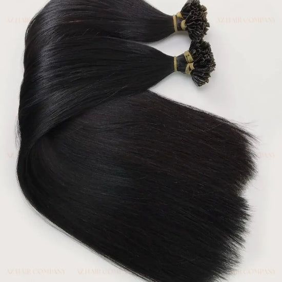 Jet Black (#1) Bone Straight U Tip Hair Extensions 100g - Vietnam Raw Hair / AZ Hair Vietnam