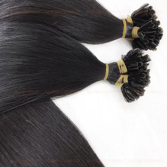 Jet Black (#1) Bone Straight U Tip Hair Extensions 100g - Vietnam Raw Hair / AZ Hair Vietnam