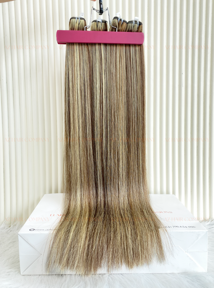 Highlight #2/12 Bone Straight Weft Hair Bundles 100g / AZ Hair Vietnam