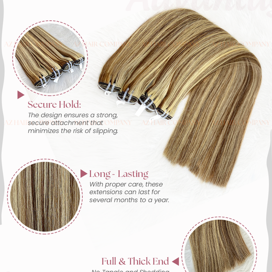 Highlight #2/12 Bone Straight Weft Hair Bundles 100g / AZ Hair Vietnam