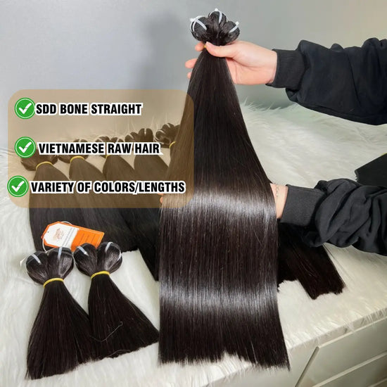 Combo 4 Bundles Bone Straight  - Raw Vietnam Hair | #1B Natural Black AZ Hair Vietnam