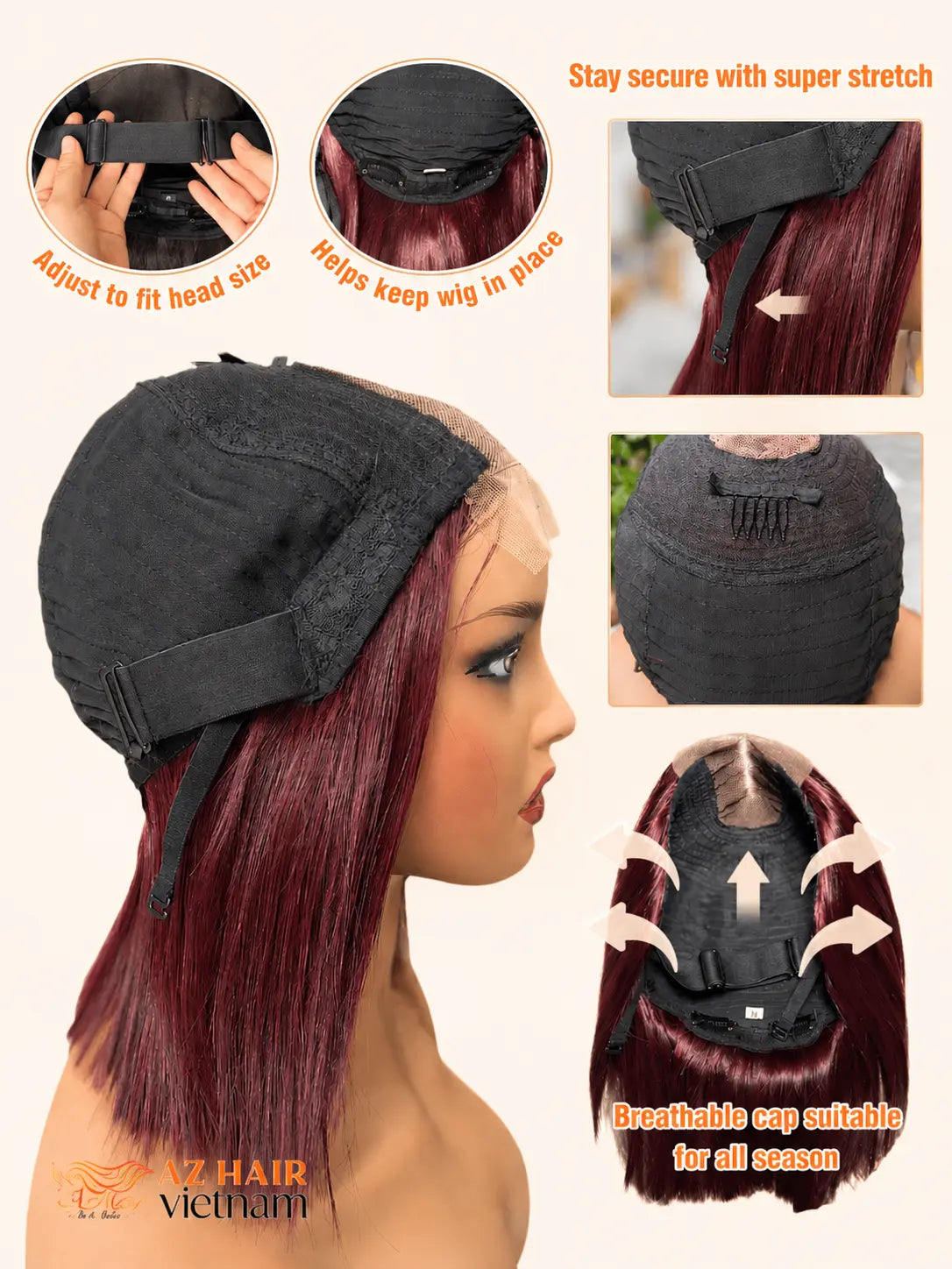 Pre-Made Wig - Swiss Lace Bone Straight | 100% Raw Vietnamese Hair AZ Hair Vietnam