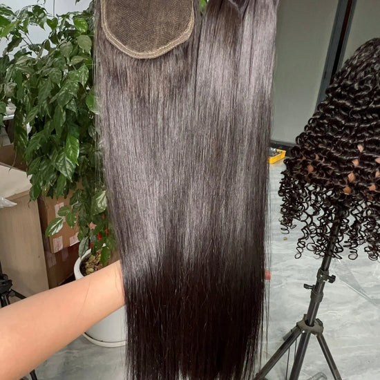 Raw Vietnamese Straight Hair Bundle with 5x5 HD Lace Closure