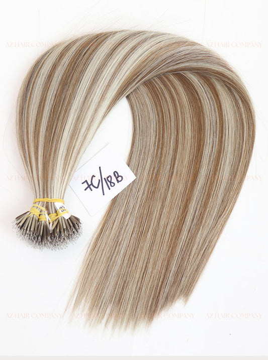 Highlight (#7C/18B) Nano Tip Hair Extensions 100g
