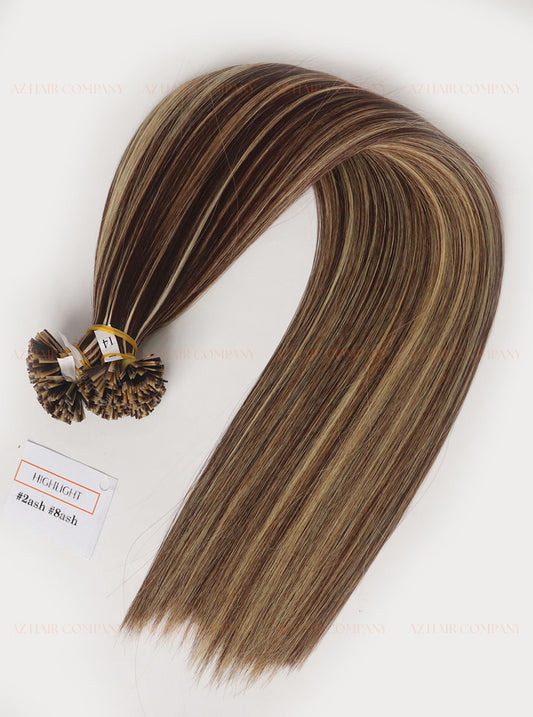 Highlight (#2ash/8ash) Flat Tip Hair Extensions 100g