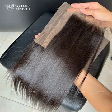 13x4 Swiss Lace Frontal - Bone Straight | #1B Natural Black AZ Hair Vietnam