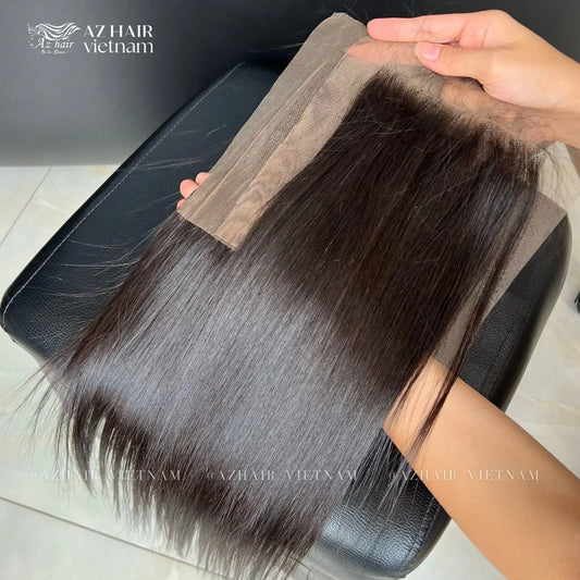 13x4 Swiss Lace Frontal - Bone Straight | #1B Natural Black AZ Hair Vietnam