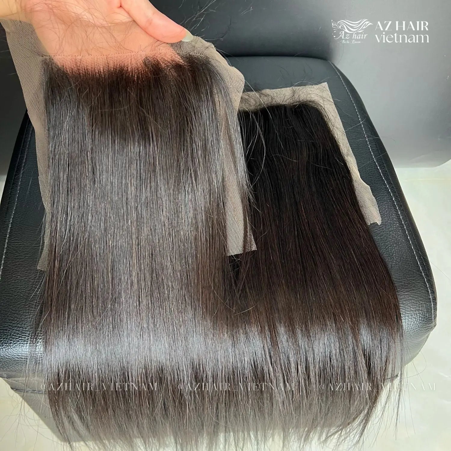 13x4 Swiss Lace Frontal - Bone Straight | #1B Natural Black AZ Hair Vietnam