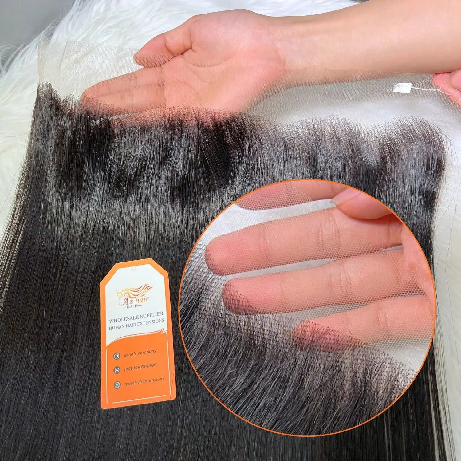 13x4 HD Lace Frontal - Bone Straight | #1B Natural Black AZ Hair Vietnam