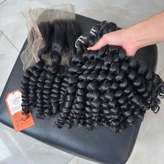 (A8) Water Curly Bundles - Raw Vietnamese Hair | 1B Natural Black AZ Hair Vietnam